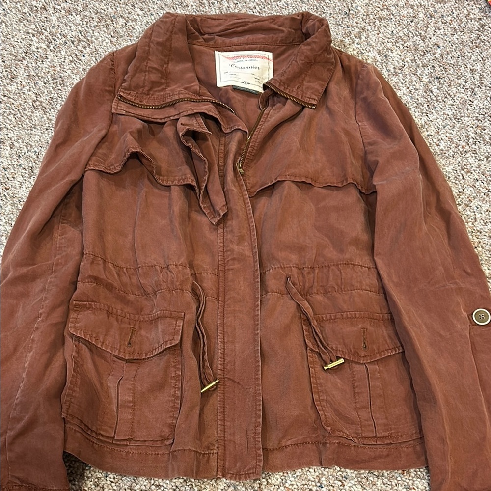 Anthropologie Cartonnier Women's Rust Brown Utility Jacket